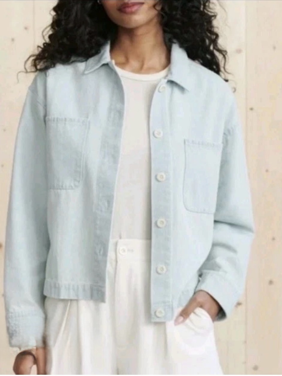 Jenni Kayne Light Blue Denim Women's Button-Front Jacket